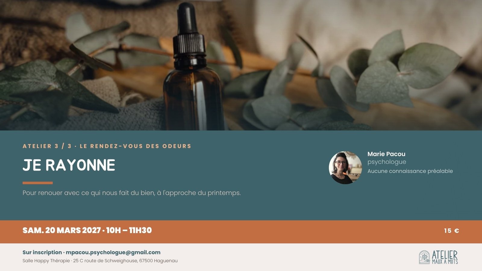 Atelier Je rayonne, 20 mars, avec Marie Pacou